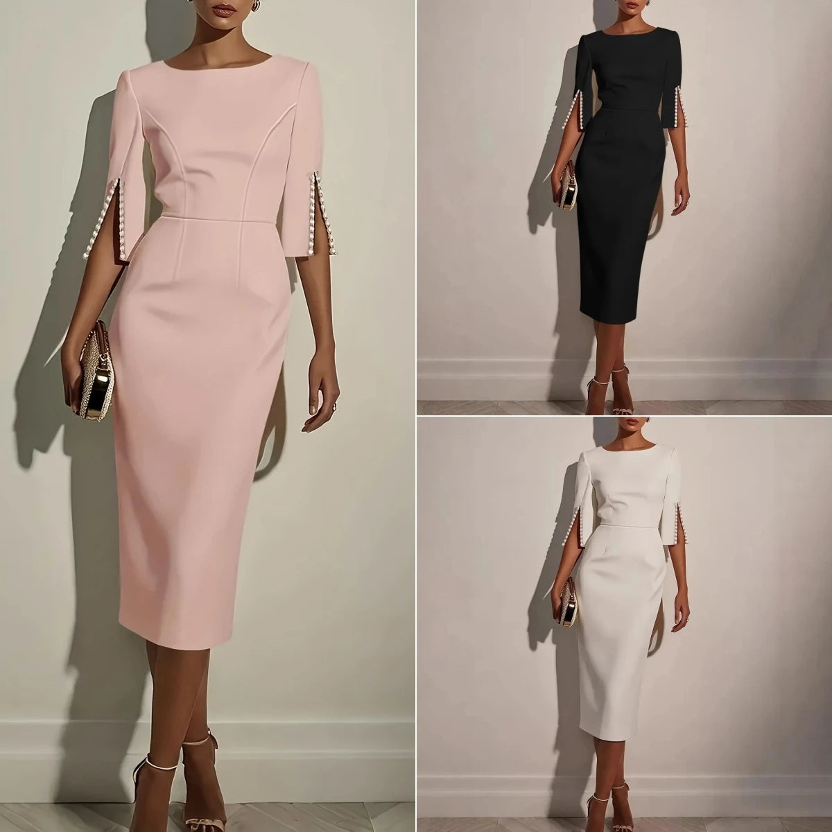 The Aurora Pearl Midi Dress
